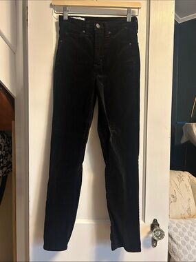 GAP Black Vintage Slim High-Rise Corduroy Pants